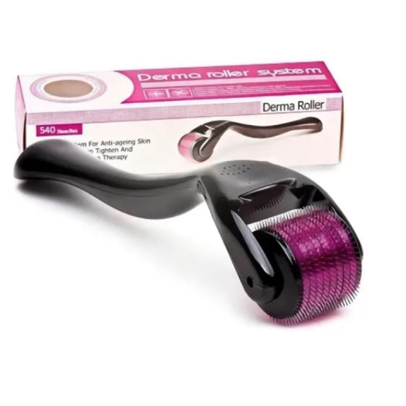 Kit 2 dermaroller 0.5mm microagulhamento 540 agulhas crescimento capilar rejuvenescimento facial
