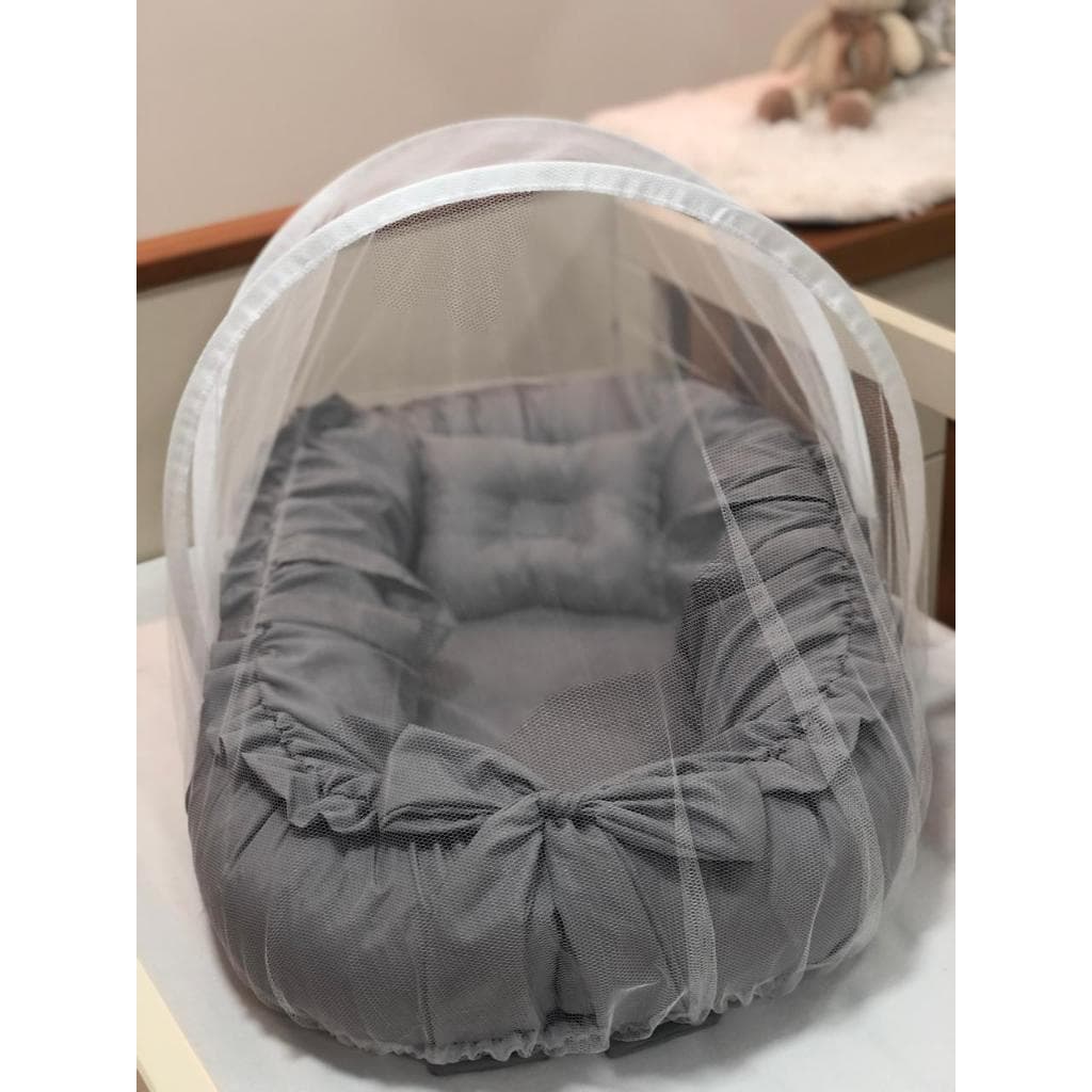 Ninho Redutor de Berço com Mosquiteiro e Travesseiro Anatômico – Bebê Menina Menino