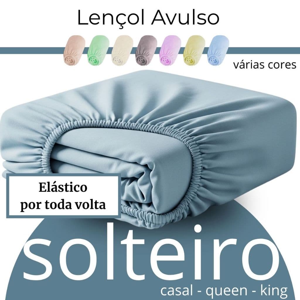 Lençol Avulso com Elástico Microfibra Antialérgica - Solteiro - Casal -Queen - King