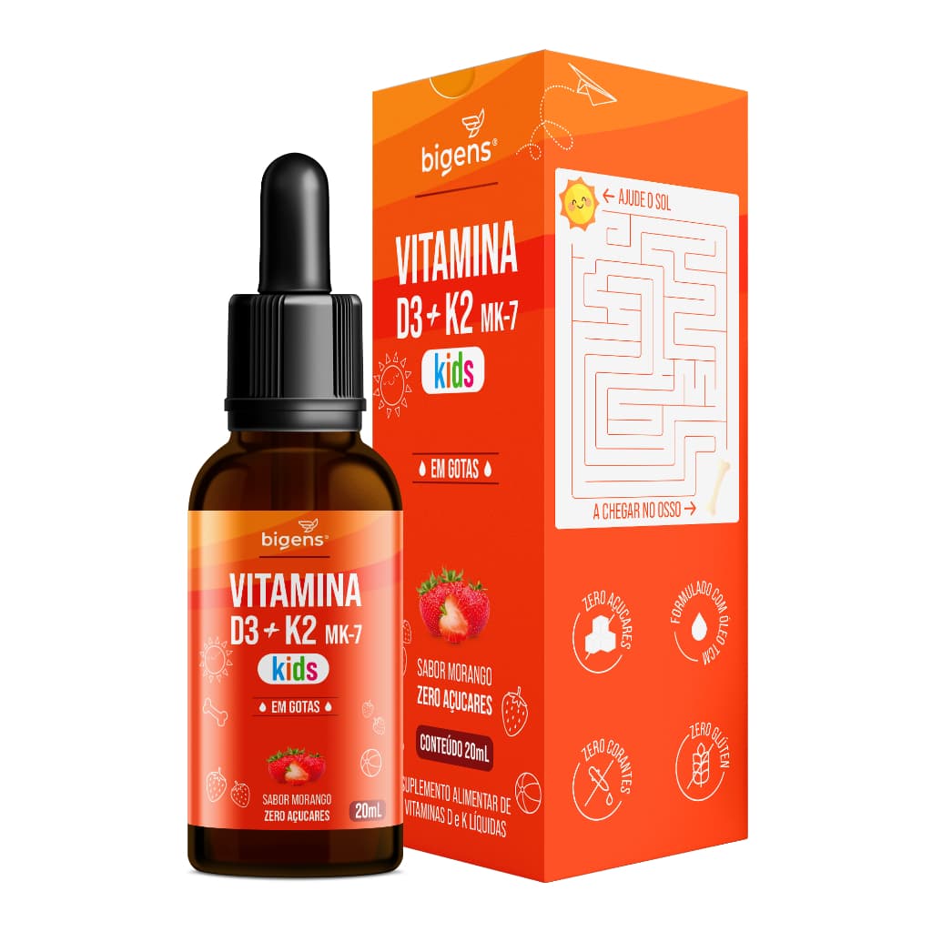 BIGENS VITAMINA D3+K2 MK7 FRUTAS VERMELHAS 20ML BIOGENS