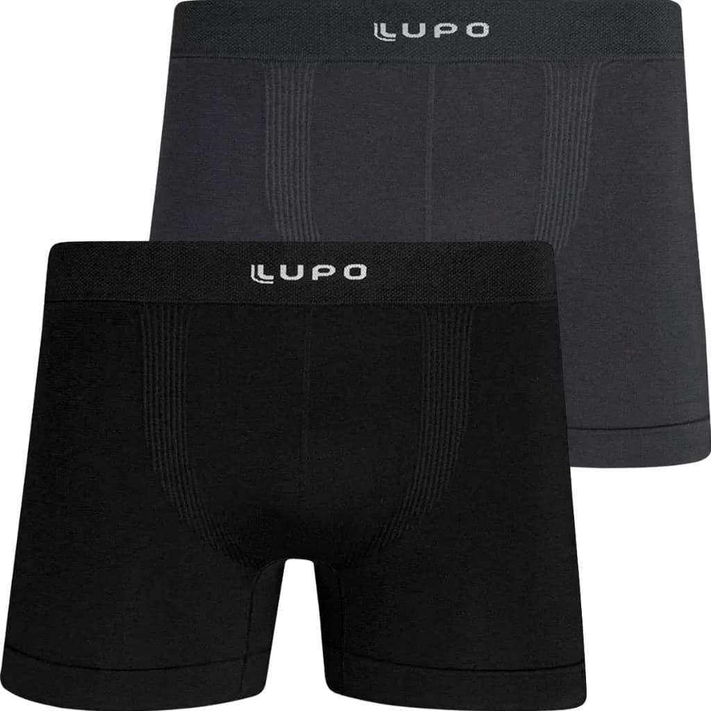 Kit 2 Cuecas Lupo Poliamida Micromodal Boxer Original Adulto Masculino Cueca Box Sem Costura