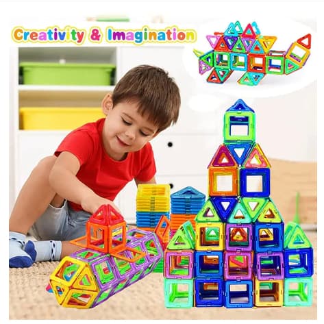 Blocos de Montar Magnéticos Construção Brinquedo Infantil