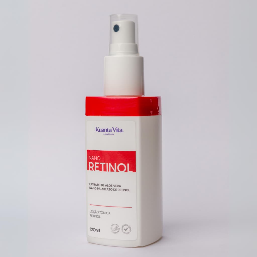 Loção Tônica Facial Nano Retinol Kuanta Vita 120ml Rejuvenesce Controla Oleosidade e Hidrata