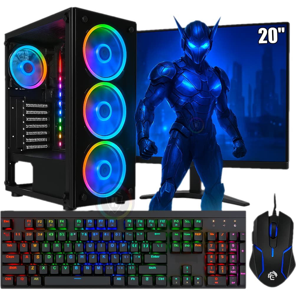 Computador PC Gamer Intel Core i7 3.6Ghz / Placa GeForce 4GB / 16GB RAM / SSD 480GB / Monitor 20" 75Hz