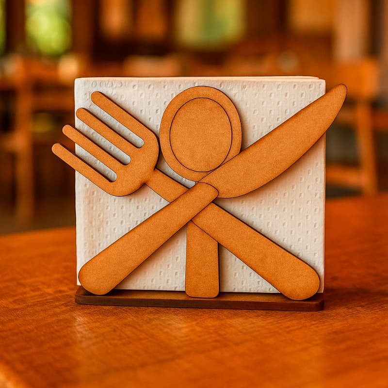Kit 5/10/15 Porta Guardanapos Talheres Ecolume MDF Restaurante Eventos Lembrancinhas Chá de Cozinha