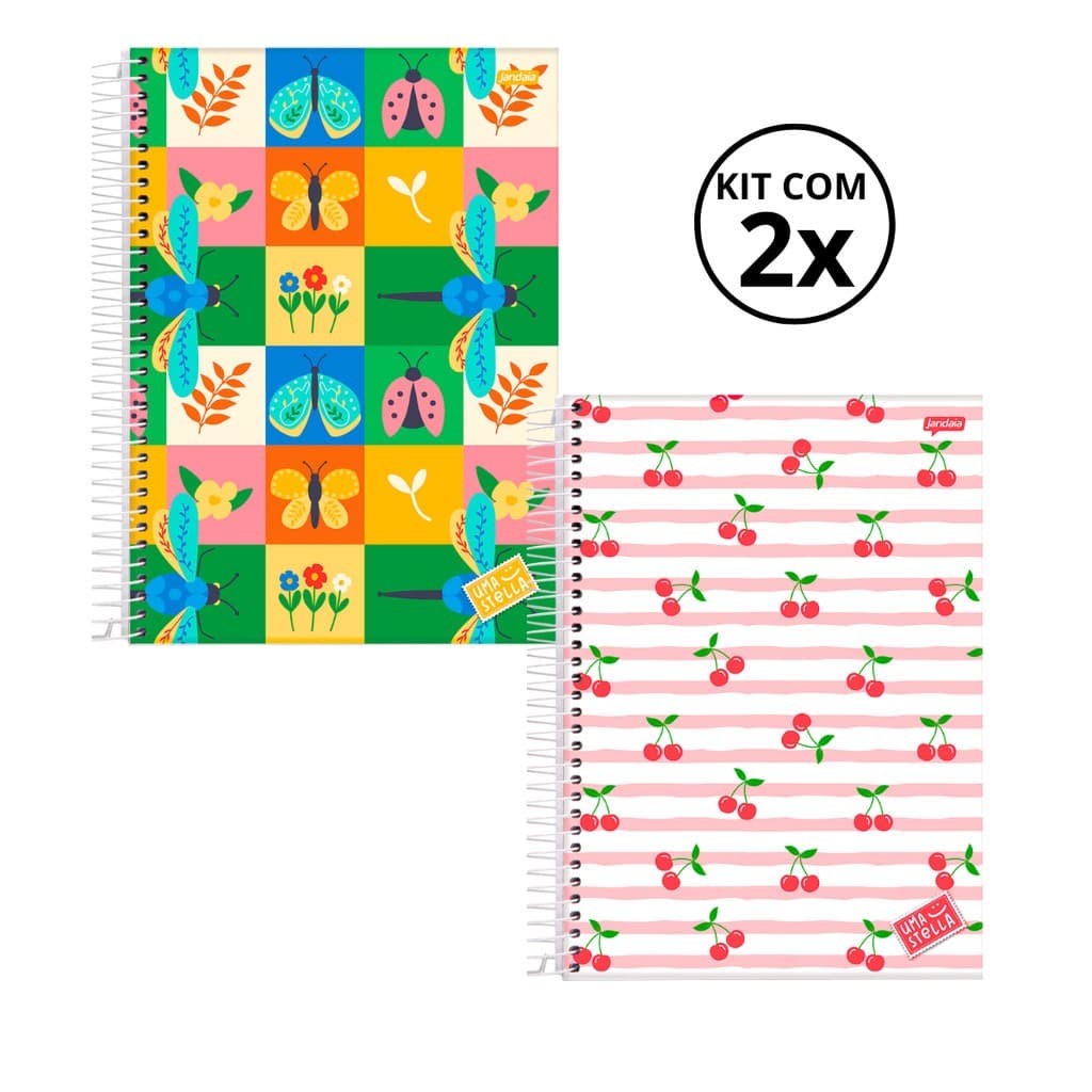 Kit 02 Cadernos Universitário 1 Matéria 80 Folhas Stella - Jandaia