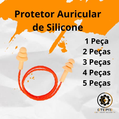Protetor Auricular Auditivo Silicone Plug Tampões de Ouvido Antialérgico Com Cordão Tipo Esportivo