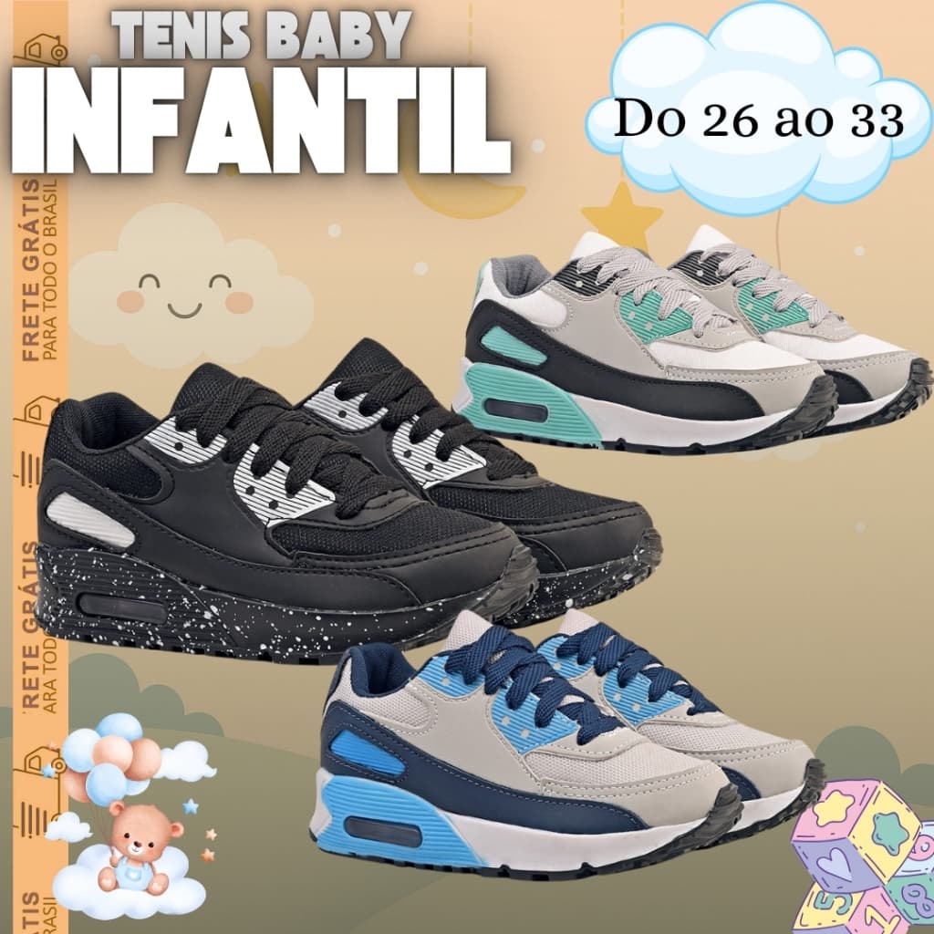 Tênis Infantil Masculino Menino Confortável Colegial Escolar Casual