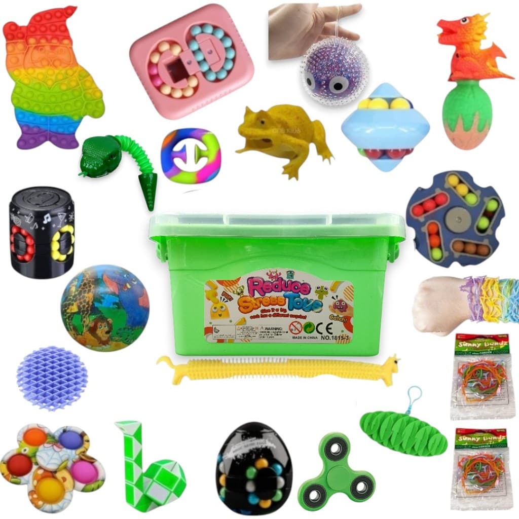 Kit Maleta Fidget Toys +Pop It Anti Stress Sensorial Opções para Escolher Presente de Natal