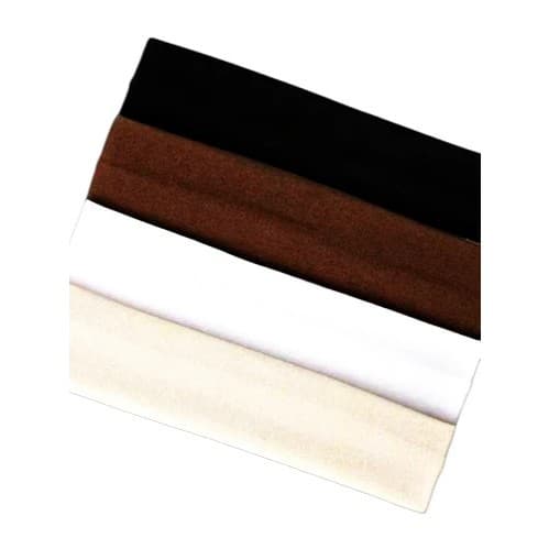 Kit  Faixas de Cabelo Unissex – Esporte, Academia e Penteados | Preto, Branco, Bege e Marrom Escuro