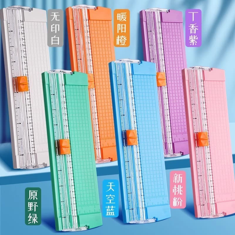 KIT 1/2 Guilhotina Portátil Cortador De Papel A4  36.5cmx9.5cm Material Escritório