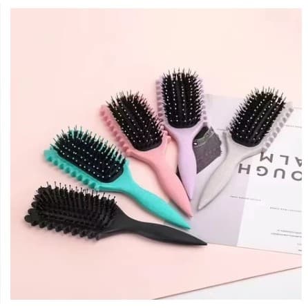 1 Escova De Ondulação Cerdas De Javali Pontas P/ Reduzir Puxar E Separar Cachos Perfeitos Onduladas Liso Cacheada Cabelo