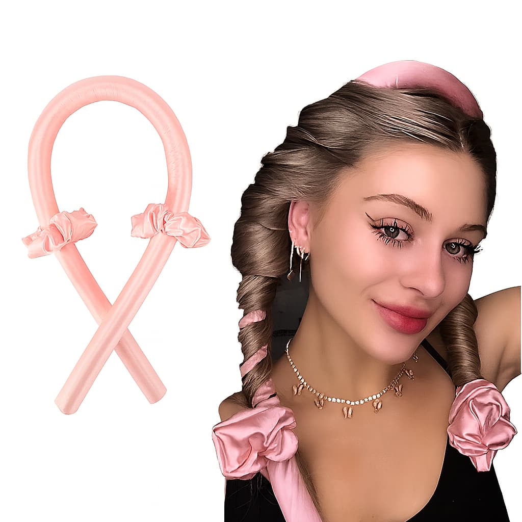 Fita Cetim De Ondulação Modelador De Cabelo Heatless Curls + xuxinhas