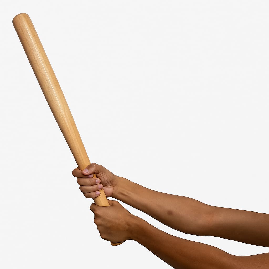 Taco de Madeira Baseball Maciça Resistente Eucalipto Bastão Defesa Premium