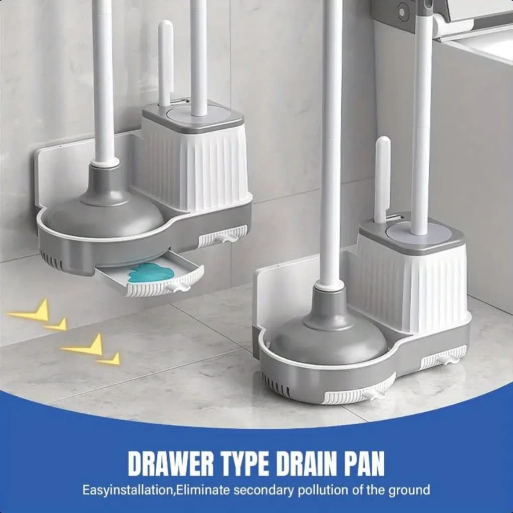 Conjunto Escova Sanitária de Silicone Para Limpar Vaso Com Suporte Conjunto de Limpa Banheiro