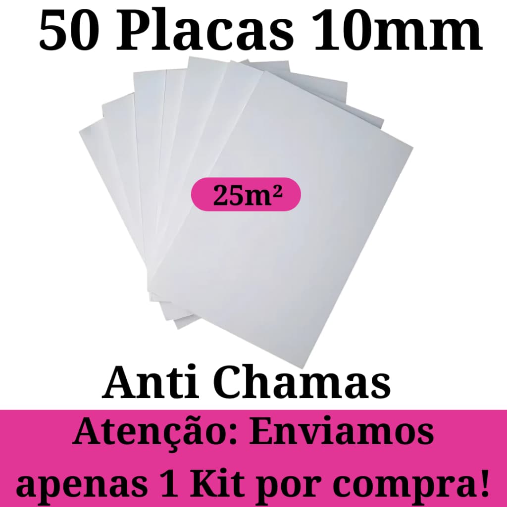 50 Placas de Isopor Eps Antichamas Isolamento Termico 1000x500x10mm