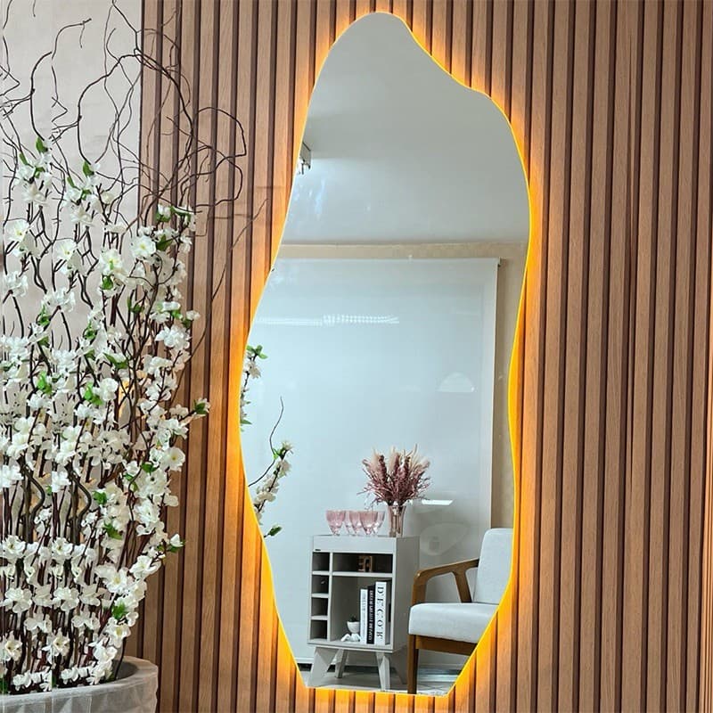 Espelho Orgânico Com Led Espelho Para Sala Quarto Espelho Decorativo Espelho Comprido