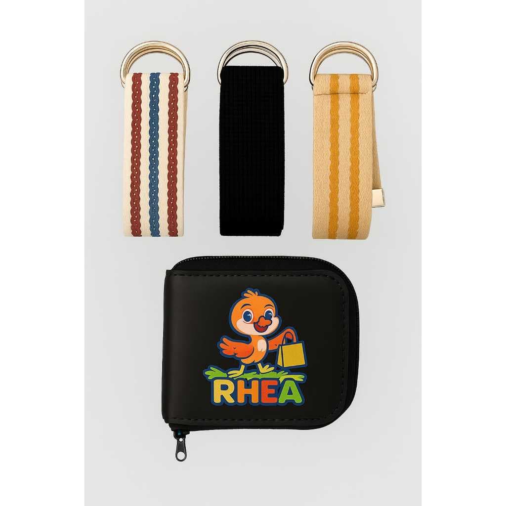 kit com 3 cinto infantil criança + carteira infantil kit fecho zipe