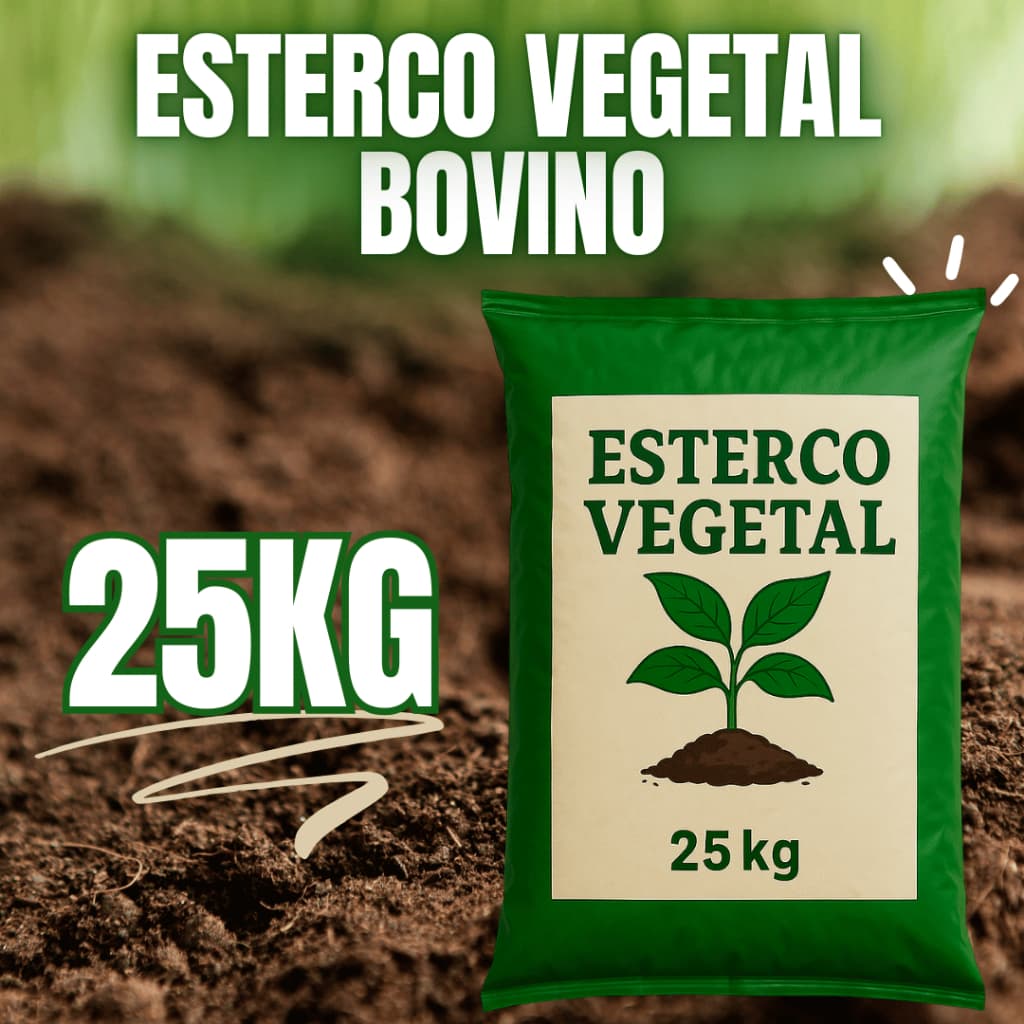 Adubo Esterco Bovino 25kg Solo Fértil Para Plantio Hortas Árvores Floração Nutrição Orgânica