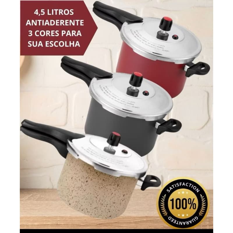 Panela de Pressão 4,5 L Antiaderente  Fechamento Externo Alegrete