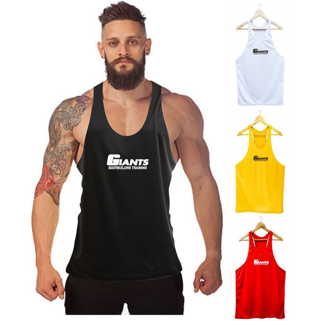 Regata Cavada Masculina Fitness Musculação Academia Giants