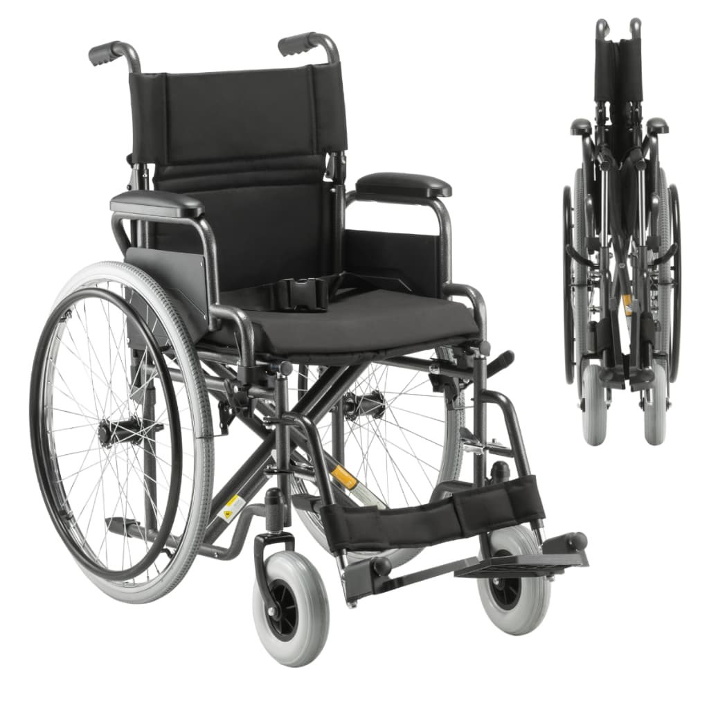 Cadeira de Rodas Dobrável com Cinto e Almofada até 120kg Braços escamoteáveis  - Dellamed D400