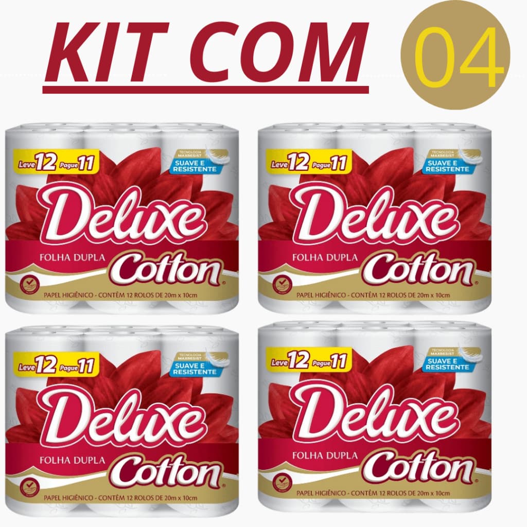 Promoção 4  Papel Higiênico Deluxe Folha Dupla - Leve 12 Pague 11