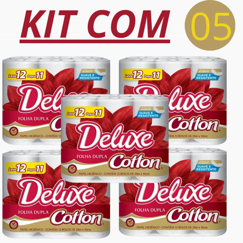 Promoção 5 Papel Higiênico Deluxe Folha Dupla - Leve 12 Pague 11