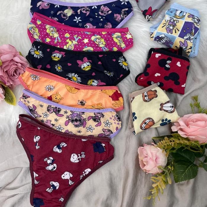 Kit 10 Calcinhas infantil menina microfibra estampadas conforto moda infantil crianças