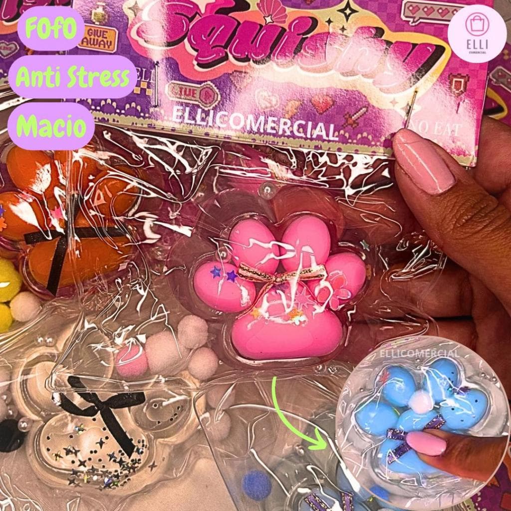 Squishy Brinquedos Anti Sress Fofo Patinha Macio Mochi Crianças Divertido Colorido