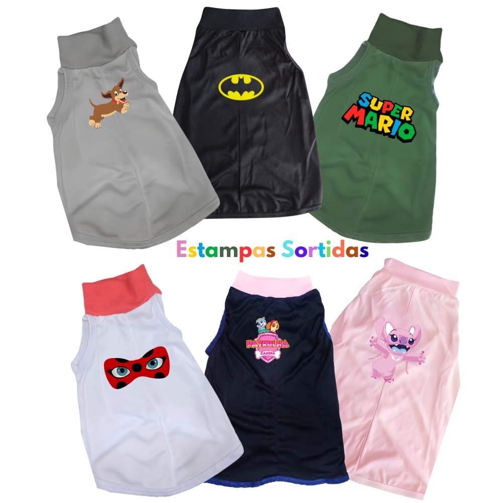 Kit 3 Roupas Cachorro Verão Pet Cães e Gatos