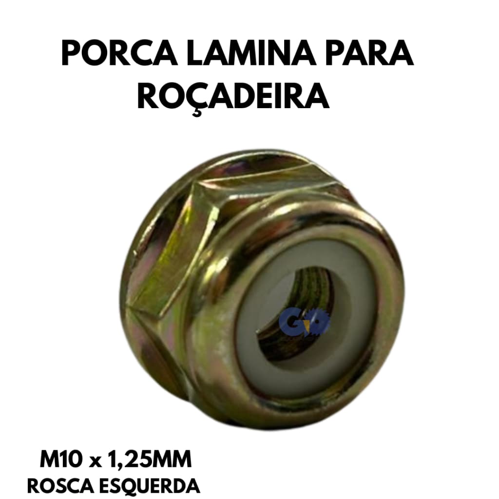 PORCA LAMINA ROSCA ESQUERDA 10MM PARA ROÇADEIRA