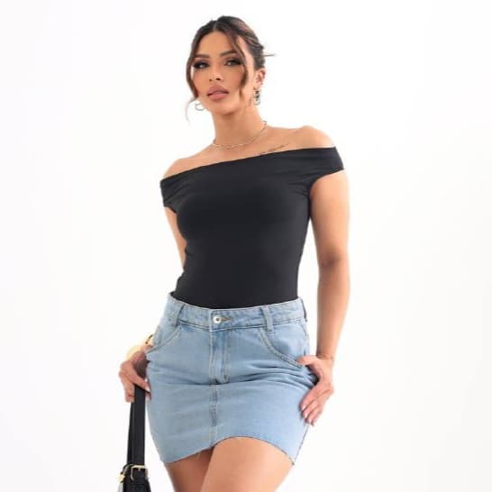 Blusa Feminina Suplex Poliamida Ombro a Ombro Ciganinha | Casual Elegante Confortável