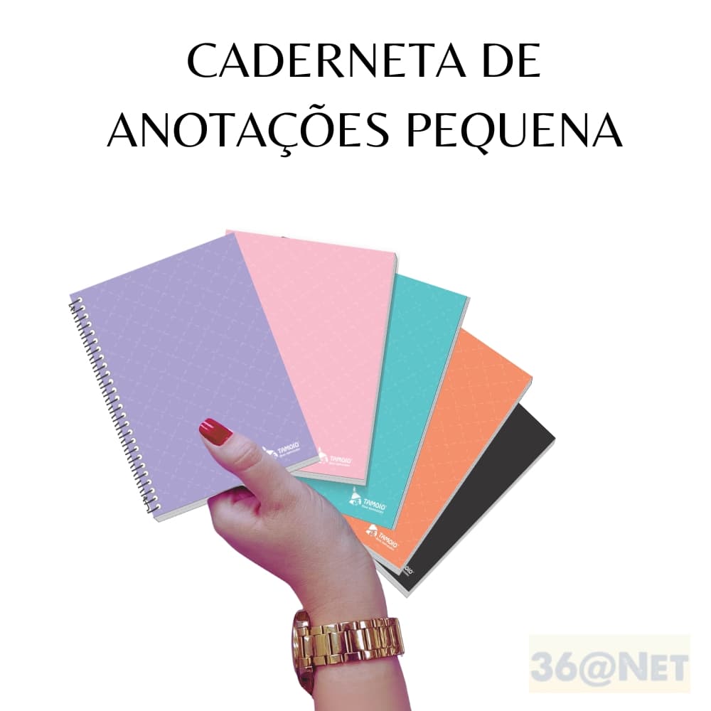 CADERNETA PEQUENA CAPA DURA 1/8 64FLS CORES PASTEL OU PRETO