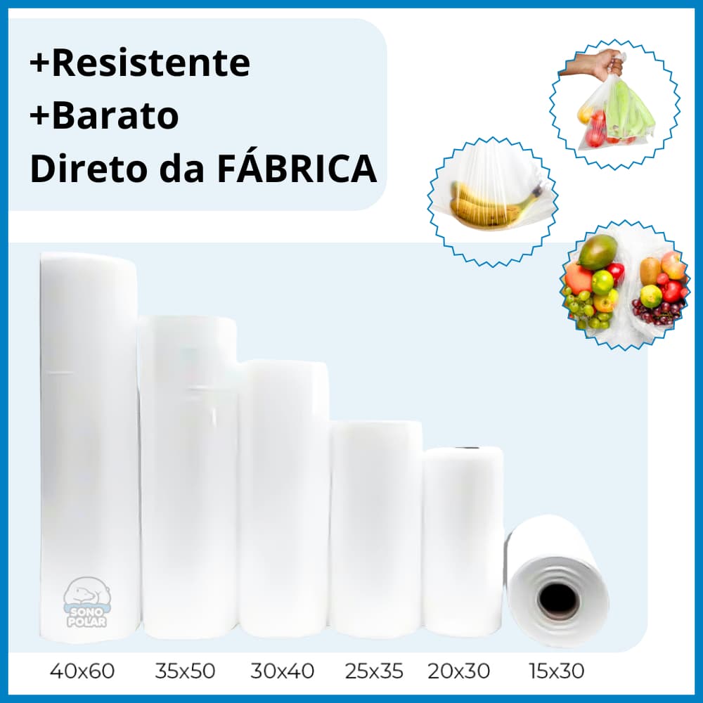 Bobina de Sacos Plásticos Picotada Para Alimentos Super Resistente Mercado Freezer Na Promoção