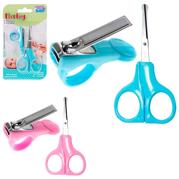 Kit Tesoura e cortador De unha para Bebê Higiene e Cuidados baby