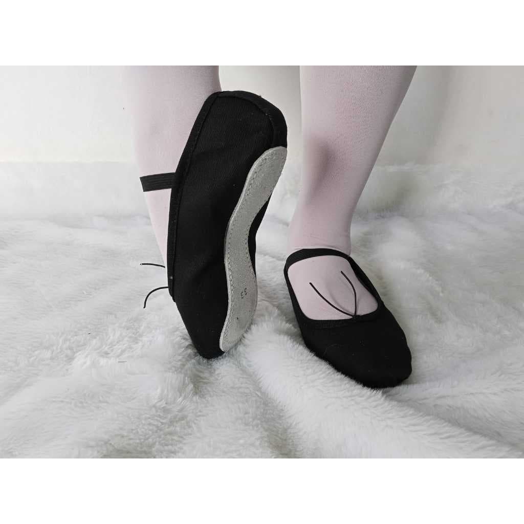 SAPATILHA BALLET balé - Meia ponta Lona Sola inteira infantil e adulto (preto)
