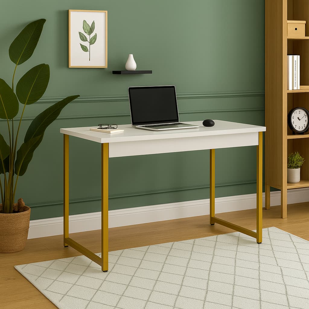 Mesa Escrivaninha Estudo Notebook Industrial em Aço Cores Disponíveis