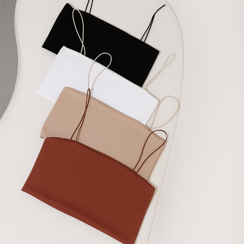 Kit 4 Cropped Feminino Suplex Premium Alças Finas Elasticos Forrado Casual Versátil