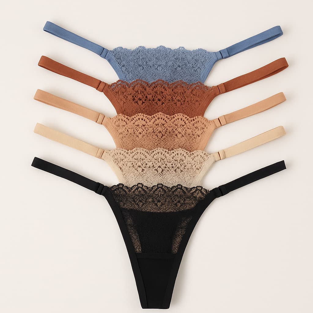 Kit 5 Calcinha Fio Dental Fio Duplo Regulagem Lingerie Sexy 920