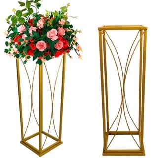 Kit com 2 colunas  de ferro Arranjo de Flores Casamentos Decoração Festas Colunas Quadradas