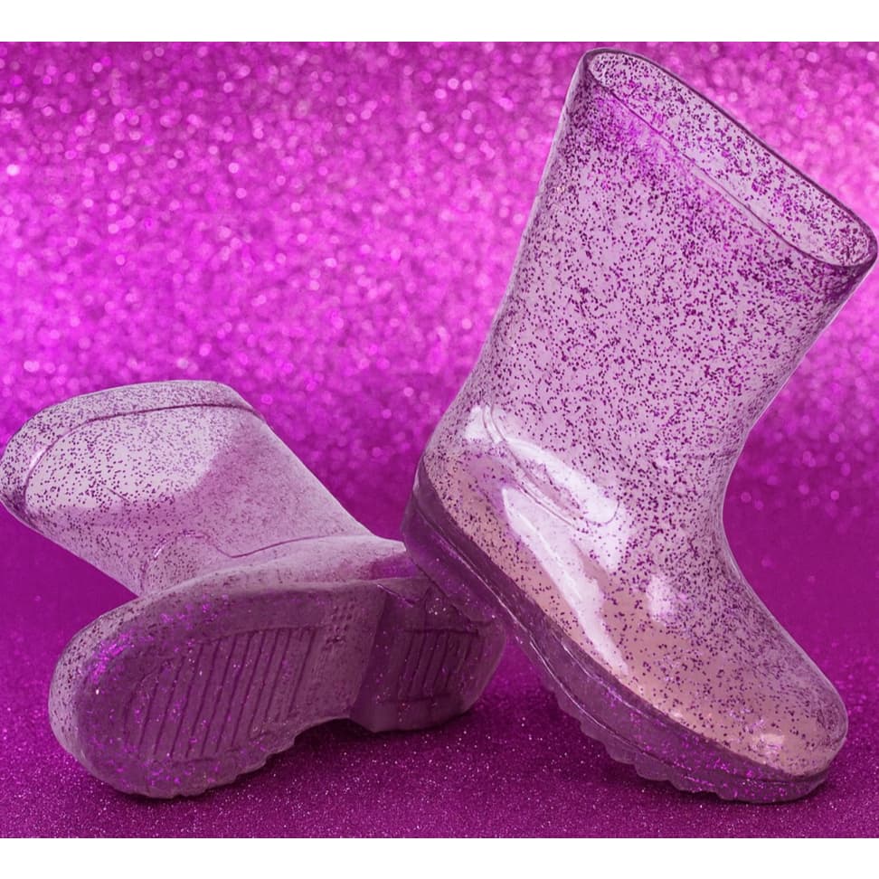 Galocha Infantil Menina Glitter Kids Lisa com Brilho Volta as Aulas Escolar Emborrachado Mar&Cor