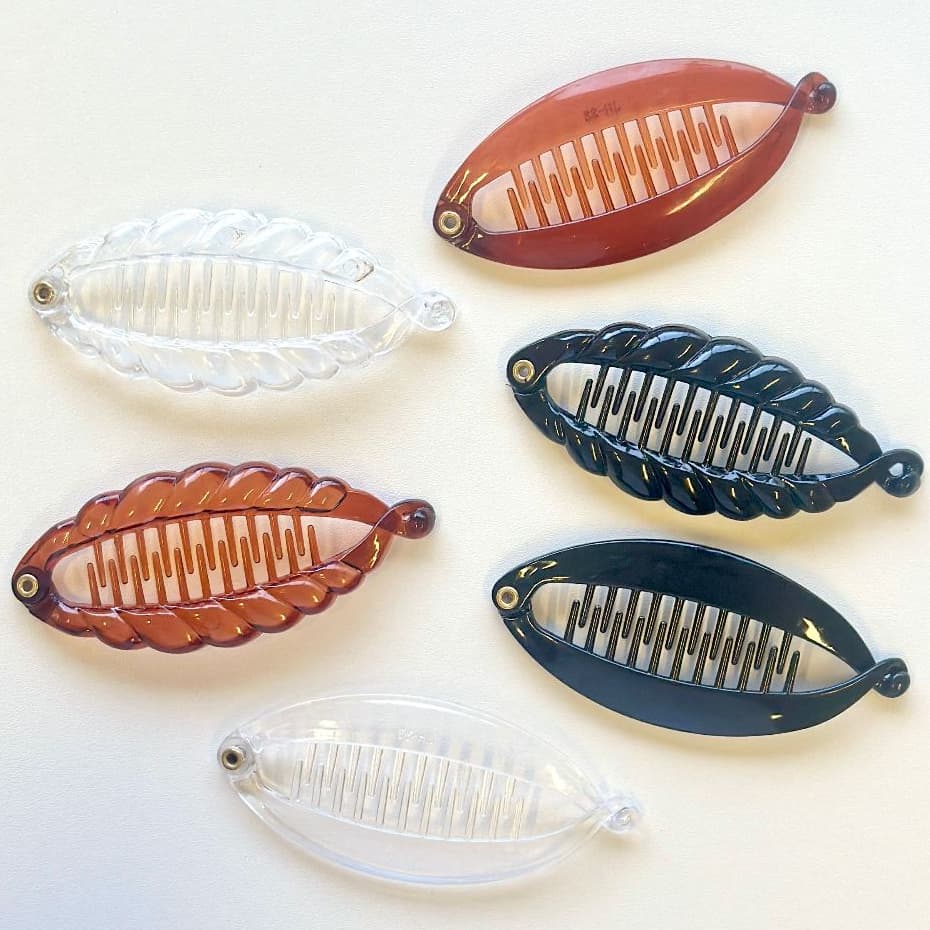 Kit 3 Presilha de Cabelo Banana pequeno/Feminino/Clip Rabo de Cavalo/Acessório Meninas/Prendedor de Peixe