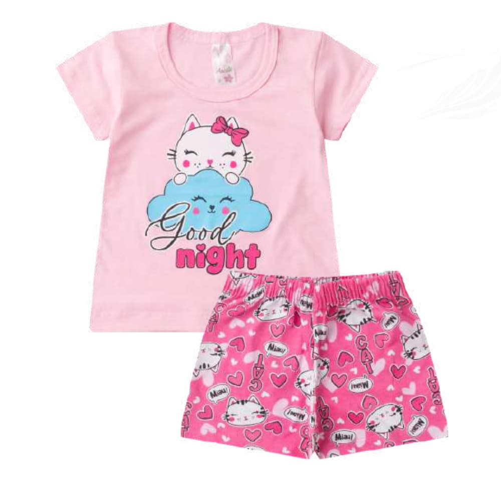 Pijama Infantil Verão Brilha no Escuro Menina
