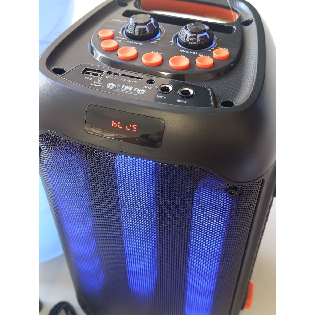 Caixa de Som Bluetooth Gigante Amplificada 2200W Karaokê FM Usb Pendrive Microfone  POTENTE
