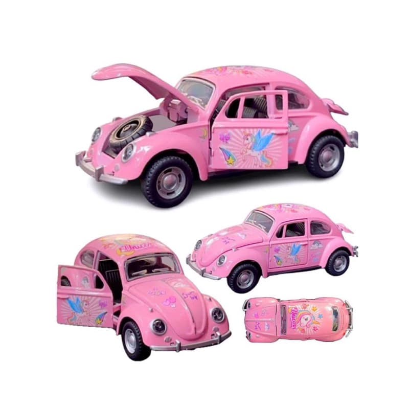 Carrinho de ferro Fusca, Miniatura de carro colecionável, abre portas e capô, Com fricção, Disponível 12 CM