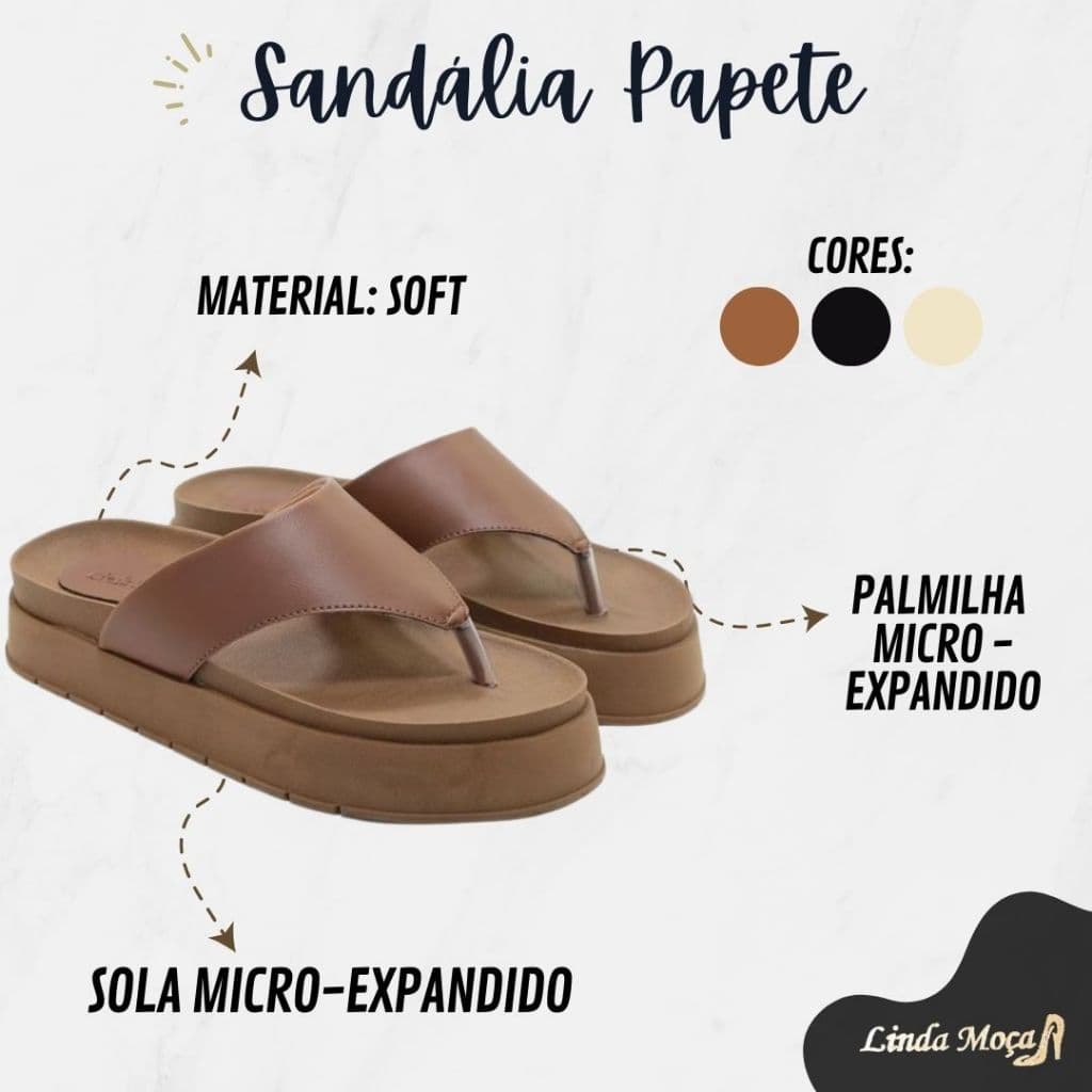 Sandália Papete Feminina Plataforma Confort Asa Delta Lançamento