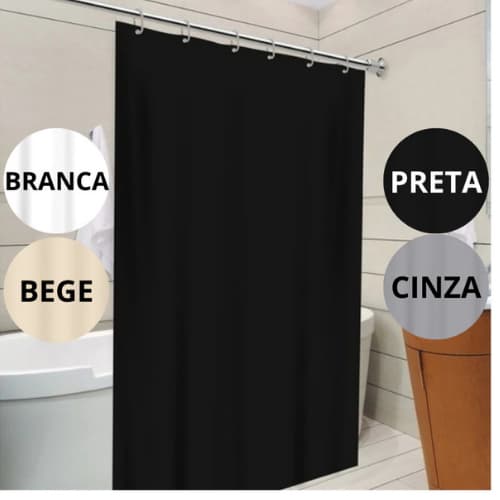 PROMOÇÃO!! Cortina de Box Para Banheiro Vinil - Anti Mofo e Lavável 1,38x1,98m