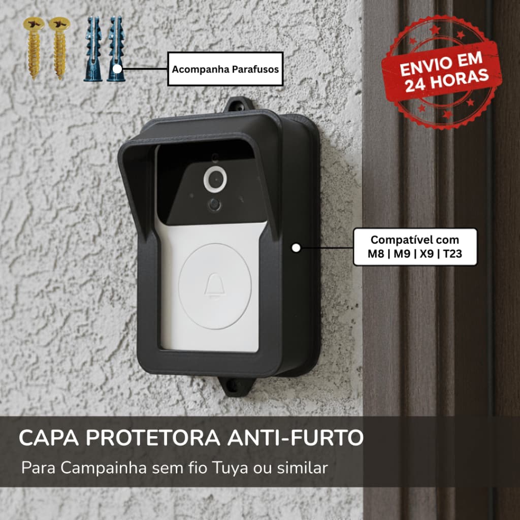Suporte de Proteção Anti-Furto para Campainha Tuya M8 M9 X9