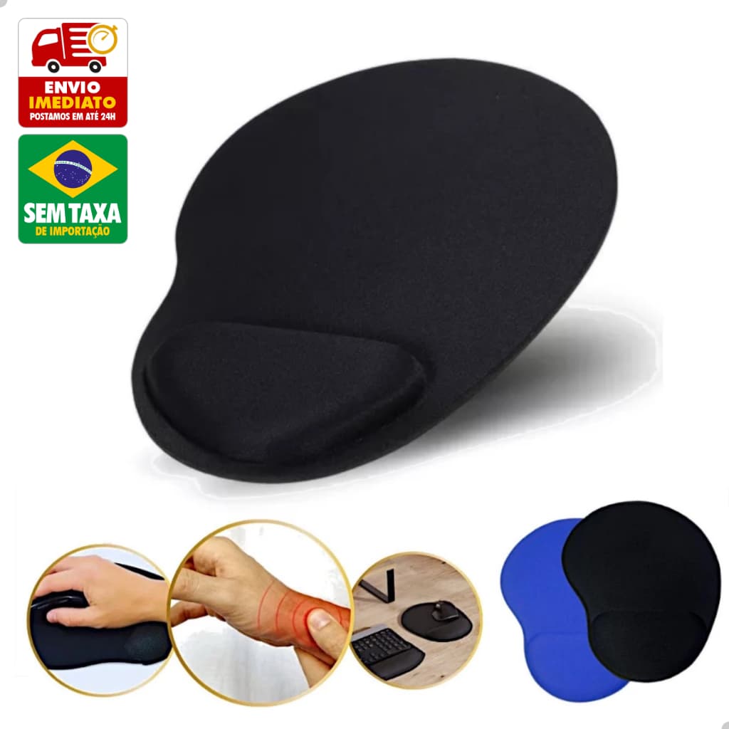Mousepad Gamer Ergonômico Apoio de Punho em Gel Conforto para Trabalho Estudo e Jogos cor Aleatoria